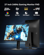 KTC 27 Inch 240Hz Gaming Monitor - FHD 1080P Monitor Fast IPS with Adaptive Sync, 1ms(MPRT), 131% sRGB, HDMI Displayport, Tilt Pivot Height Adjustment, Vesa Monitor, White, H27F7