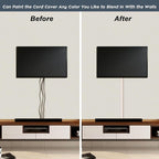 YCLYC 62.8in Cable Cover Wall, Beige Wire Cover for Wall, Paintable Cord Cover Wall Kit, Cord Hiders for TV on Wall, Hide Cords Wall Mounted TV - Cord Concealer Cable Channel 4xL15.7in W0.98in H0.5in