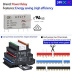 10Pcs Miniature Relay 24V DC, 24V AC 6Amp SPDT with LED Indicator with Socket 41F-1Z-C5K with Din Rail Silm Signal Relay for PLC