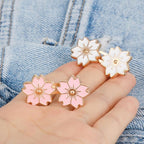 TOOVREN Pant Waist Tightener - Jean Button Tightener, No Sew & No Tools, Adjustable Instant Button Pins 4 Sets, Cherry Blossoms