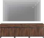 Wampat Modern TV Stand for 100 inch TVs, 3 in 1 Entertainment Center Console with Adjustable Shelves and Metal Base for Living Room, Bedroom, Brown | 3 in 1
