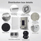 Namunanee Outdoor Electrical Junction Box with High Power Outlet, ABS Water Resistant Enclosure with Internal Mounting Panel & Hinged Cover (16" H* 12" L* 4" W)