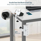 Tecmojo Desk Clamp Power Strip 3 Outlet with 1 USB A and 2 USB C Ports, 6 ft Cord, Desk Outlet Station Fit 1.6" Tabletop Edge,ETL Listed,White