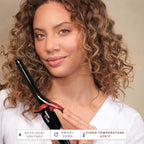 TAIFF Curves Professional Black Titanium Curling Iron – High-Performance Hair Curler & Rizadora para Cabello with Dual Voltage | Fixed Temperature 410°F | 3/4”
