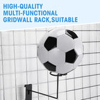 Blulu 6 Pcs Hat Displayer for Gridwall, Metal Hat Helmet Rack Retail Store Display Shelves Organizer Cap Rack Wall Fixtures Gridwall Hooks Accessories for Craft Show Garage (Black)