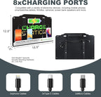 Wall Mount Charging Station with 8 Ports Phone Charger with Type-C,Android Port | Applicable for Applicable Airport Hospitals Banks Hotel and Public Places (Black)