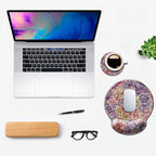 Ergo Comfort Gel Wrist Rest Mouse Pad-Ergonomic Office Mousepad with Wrist Support-Non-Slip, Design Desk Accessories Mat for Home&Game Decor Boho Floral