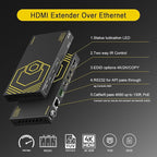 HDMI Extender Over Ethernet 4k 60HZ Uncompressed 18G/BPS Over Single Cat5/6 up to 40m(165ft), RS232+POE+IR+HDCP2.2, HDR CEC EDID Management.