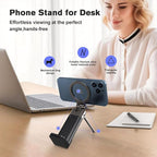 Airplane Travel Essentials Phone Holder,Plane Phone Mount for MagSafe,Foldable Magnetic Phone Stand for Desk 360° Swivel,Universal in Cruise Airplane Travel Gadgets for Men Women for iPhone 17