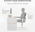 Anji Mountain Monitor Stand - Desktop Organizer & Laptop Riser, Ergonomic Monitor Riser, Space-Saving Monitor Stand for Desk, Durable Construction, Easy Assembly, Ideal for Home & Office,Natural