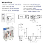 6V DC Electromagnetic Power Relay Miniature Coil 8A 8 Pins 2PDT 2NO 2NC with Indicator Light and Socket Base (5 Pin- 12A, DC 6V)