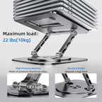 MCHOSE Laptop Stand with 360° Rotating Base, Foldable Adjustable Computer Holder, Ergonomic Design Compatible with MacBook Air Pro, Dell XPS, HP, Lenovo More 10-17" (A-Space Grey)