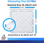 Filter King 16.38x21.5x2 Air Filter | 4-PACK | MERV 8 HVAC Pleated A/C Furnace Filters | MADE IN USA | Actual Size: 16.38 x 21.5 x 1.75"