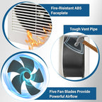 Feeligivin 20W 8” Room to Room Fan 10-Speed RC Two-Way Reversible Airflow Through Wall with Temperature and Timer Setting In-Wall Vent Fan