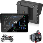CARPURIDE W502BS PRO for BMW Motorcycle CarPlay & Android Auto Dual Bluetooth, 5" Waterproof GPS Navigation Screen, Data Reading, Native Wonder, TPMS, Light Sensor, Music Sharing, Intercom