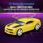WSTER WS-592 Supercar Design Bluetooth Replica Speaker – Portable Car Model Wireless Speaker with TWS Stereo, FM Radio, LED Party Lights, USB/TF Playback, Hands-Free Calling, Microphone(Yellow)