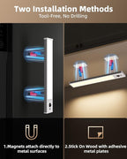 EZVALO 3 Pack Under Cabinet Lighting, Rechargeable Motion Sensor Light, LED Closet Lights Wireless, 3500K Dimmable, Timer, Magnetic, with Remote Control for Kitchen, Closet, Stair