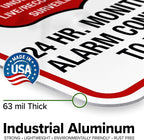 Warning 24 HR. Monitored Alarm Connected To Police Sign, 12x18 Inches, Rust Free .063 Aluminum, Fade Resistant, Made in USA by My Sign Center