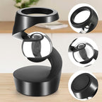 Kinetic Desk Toys, Metal Fidget Toys for Office, Adults & Kids, Optical Illusion Toys, Black Silver