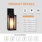 Kainozoic Motion Sensor Dawn to Dusk Outdoor Sensor Light Fixture Anti-Rust Exterior Wall Lighting Waterproof Outdoor Wall Lantern for Porch Patio Front Door Garage - 2 Pack