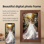 SyncGo 10.1 Inch Smart Wi-Fi Digital Calendar (Wood Grain) - Displays Your Photos, Wi-Fi Sync with Google Calendar, Wide Angle HD View