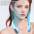 Kinhowly Portable Neck Fan,Hands Free Personal Wearable Bladeless Fan,6000mAh USB Rechargeable,360° Cooling,LED Display,4-Speeds,Birthday Gifts for Men Women Dad Mom,Valentines Day Gifts (Light blue)