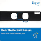 ICC 2U Ring Cable Manager Panel with Cover, Metal, 3" D-Rings, Horizontal Cable Management, Rackmount for 19” Network Racks, Black, Single Pack