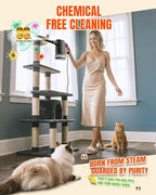 TEEVOGO Handheld Steam Cleaner for Home, Portable Steamer Cleaner with 12 Accessories, 15S Fast Heat Up, Steam Adjustable, Steamer for Cleaning Grout, Floor, Kitchen, Bathroom, Windows, Black
