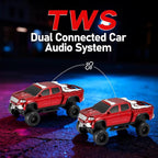 WSTER WS-X65 Pickup Truck Replica Bluetooth Speaker – HD Sound, FM Radio, TWS Stereo, LED Party Lights, USB/TF Playback, Built-in Mic – Cool Portable Car Design Speaker for Outdoors & Home (Red)
