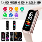 Fitness Tracker with 24/7 Heart Rate Blood Oxygen Sleep Monitor, 1.1" AMOLED Touch Screen Activity Tracker Smart Watches, IP68 Waterproof Step Counter Pedometer for Women Men