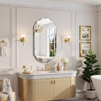 GLASHOM Beveled Edge Frameless Bathroom Mirror, Oval Wall Mirror for Over Sink, 20" x 40" Modern Decorative Vanity Mirror for Bedroom, Living Room,Entryway, Hanging Mirror Horizontal or Vertical