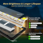 Locontifni 3000W Solar Street Light Outdoor with Motion Sensor & Remote, Super Bright Waterproof Dusk to Dawn LED Floodlight for Driveway, Yard, Parking Lot, Dual-Sided Solar Panel