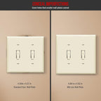 ENERLITES Toggle Light Switch Wall Plate, Gloss Finish, Midway Size 2-Gang 4.88" x 4.92", Unbreakable Polycarbonate Thermoplastic, UL Listed, 8812M-LA, Light Almond