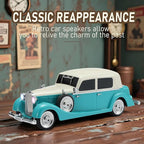 WS-1934 Retro Classic Car Bluetooth Replica Speaker – Wireless HD Sound with FM Radio,TWS Stereo,LED Party Lights,Built-in Microphone Hands-Free Call, Surprise Portable Gift for Party Use(Green)