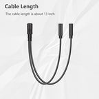 Bolvek 2 Pack 3.5mm 1/8" TRS Stereo 1-Female to Dual 2-Female Jack Splitter Audio Cable