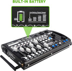 Battery DMX Controller Wireless with MIDI, DMX Board 512 Light Controller for Dj Lights, Dmx512 Lighting Console 192ch with Built-in Battery for Control Stage Light