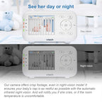 VTech VM3252 No WiFi Video Baby Monitor - 2.8" Screen, 1000ft Long Range, Auto Night Vision, 2-Way Talk, Temperature Sensor, Lullabies