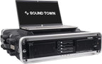 Sound Town Lightweight 4U PA DJ Rack/Road Case with ABS Construction, 19” Depth and Heavy-Duty Latches (STRC-A4U)