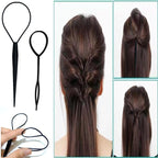 5Pcs Slick Back Brush Set with Topsy Tail Tool, Teasing Bristle, Rat Comb for Women & Girls Hair Styling, Flyaways Control and Edge Combing - BIACK