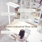 120W LED Floor Lamp, 76.8" Tall Reading Light, 10000LM Knob Dimming Standing Lamp, Full Spectrum Eye Care Reading Lamp, 4000K Natural Daylight for Study Room, Office, Living Room, Bedroom (White)