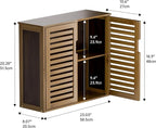 HITNET Medicine Cabinet, Bathroom Storage Cabinet Wall Mounted, Over The Toilet Space Saver Organizer with Doors and Bamboo Shelves, Walnut