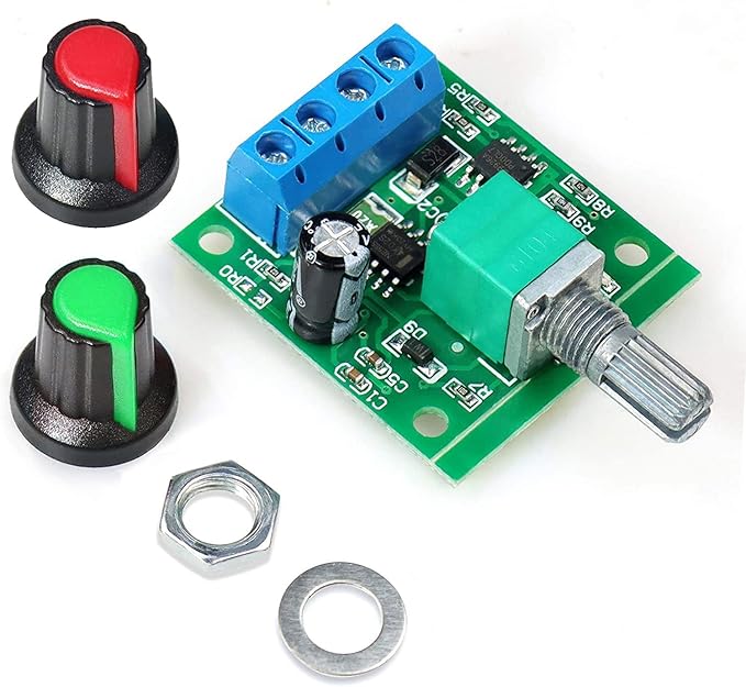 Gebildet 4pcs PWM Low Voltage Motor Speed Controller DC 1.8V/3V/5V/6V/12V 2A 1803BK 1803B Adjustable Driver Switch with Speed Control Knob