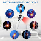Red Light Therapy Device for Body Pain ReIief with Stand, 6x808nm+12x650nm Handheld Near Infrared Light Therapy with PW Pulsed Wave Model for Human and Pet Body Joint Back Knee Muscle