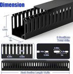 ZhiYo 99in (6X L16.5in) Server Rack Cable Management Raceway, H2.4in x W2in Cable Raceway Kit, Electrically Safe PVC, Open Slot Wire Raceway for Under Desk/Computer/Network Cords