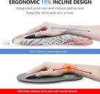 Laokiiy Mouse Pad Wrist Support, 2 in1 Keyboard Wrist Rest+ Ergonomic Mouse Pad, Non-Slip Wrist Rest for Computer Keyboard, Made Easy Typing & Relieve Wrist Pain（Leaf