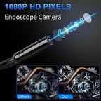 Endoscope Camera with Light - 4.3" LCD Screen Inspection Cameras,IP67 Waterproof Borescope with 8 Adjustable LED Lights,HD 1080P Endoscope Camera 16.5ft Semi-Rigid Cord,gifts for men tools and gadgets