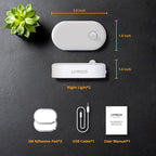 Lyridz Rechargeable Night Light with Motion Sensor, Dimmable Amber Nightlights for Bathroom, Bedroom, Kids Room, Hallway, Stairs, Pet House, 2 Pack