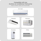 Breez Max | ENERGY STAR CERTIFIED Smart AC Controller | WiFi Thermostat for Mini-Split, Window, Portable ACs/Heat Pumps | AI-Based Tech | Free App, No Subscriptions | Alexa, Google, IFTTT etc. (White)