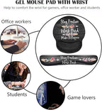 Keyboard Wrist Rest and Mouse Pad Wrist Support Set with Coasters, Stay Positive Work Hard and Make It Happen Inspirational Quote Wrist Mouse Pad with Non-Slip PU Base for Computer Laptop Home Office