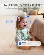 REOLINK E1 Pro(Black) 3K PT Wi-Fi Indoor Camera for Baby & Pet Monitoring, Auto Tracking, 5MP Night Vision Enhanced by F1.6 Aperture, Person/Pet/Baby Crying Detection, 2.4/5GHz Wi-Fi, Two-Way Audio